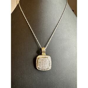 Gold tone with paved rhinestones magnetic pendant stunning
